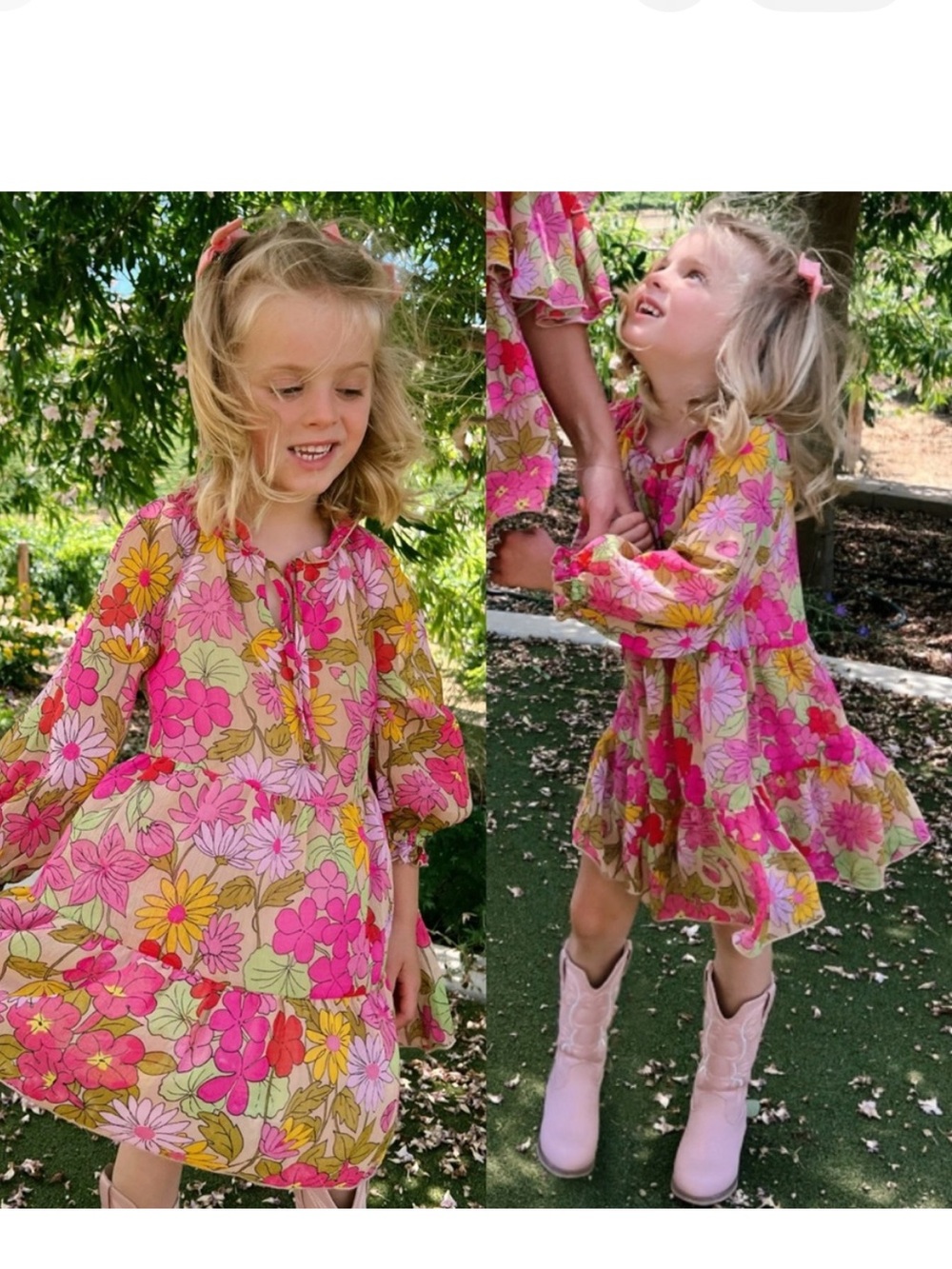Show Me Your MuMu Mini -  Pink & Yellow Floral Girls Dress